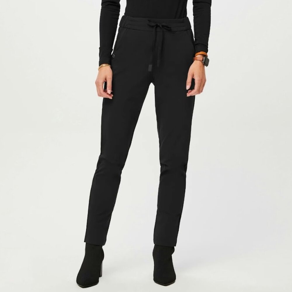 Figs Pro Skinny Drawstring Trouser Black LT